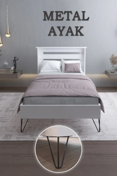 Ninnimo YENİ STİLL 90x190 Yatak Uyumlu Mdf Beyaz Tek Kişilik
