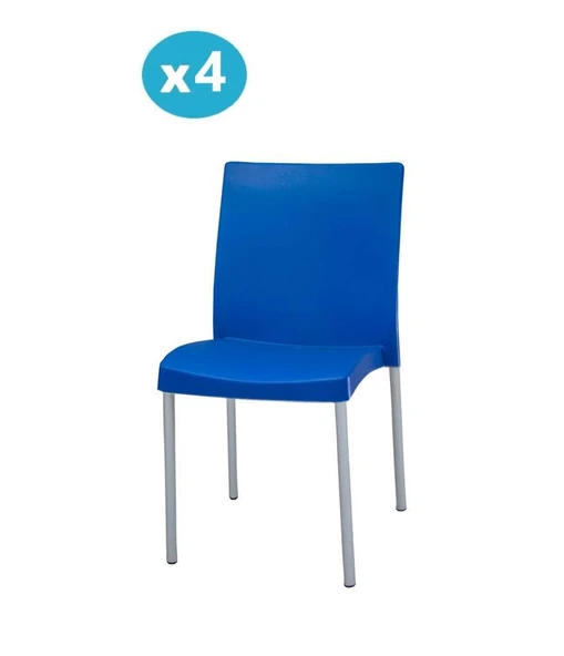 Omnipazar MT-CF875 Vortice Plastik Bahçe Balkon Sandalye 4'lü Set - 7