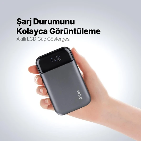 Ttec Recharger Pro LCD 10.000MAH Pd 30W Taşınabilir Hızlı Şarj Aleti/powerbank 2BB214 - Resim 5