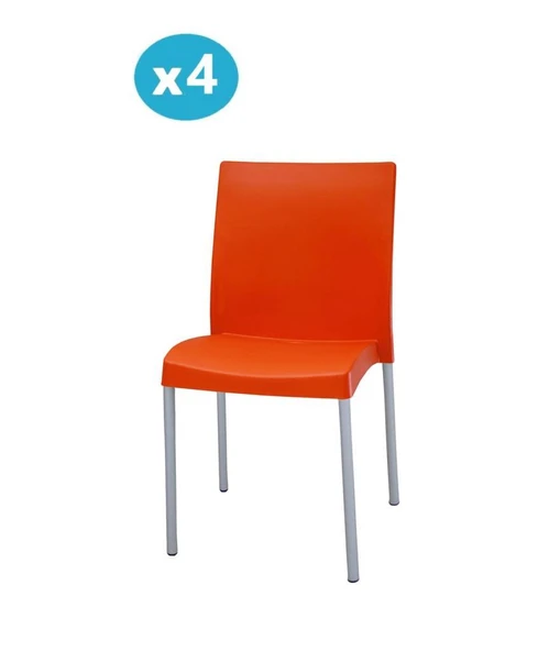 Omnipazar MT-CF875 Vortice Plastik Bahçe Balkon Sandalye 4'lü Set - 3