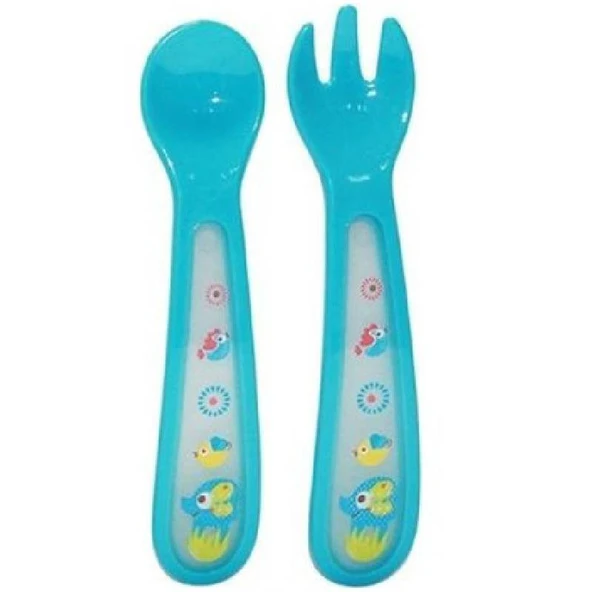 Bebedor 9557 Zoo Kutulu Çatal Ve Kaşık Seti Mavi - Resim 2
