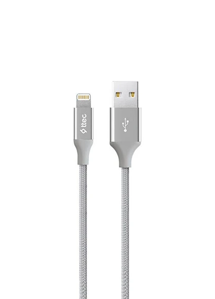 Ttec AlumiCable Gümüş USB-A To Lightning Şarj Kablosu ürün görseli