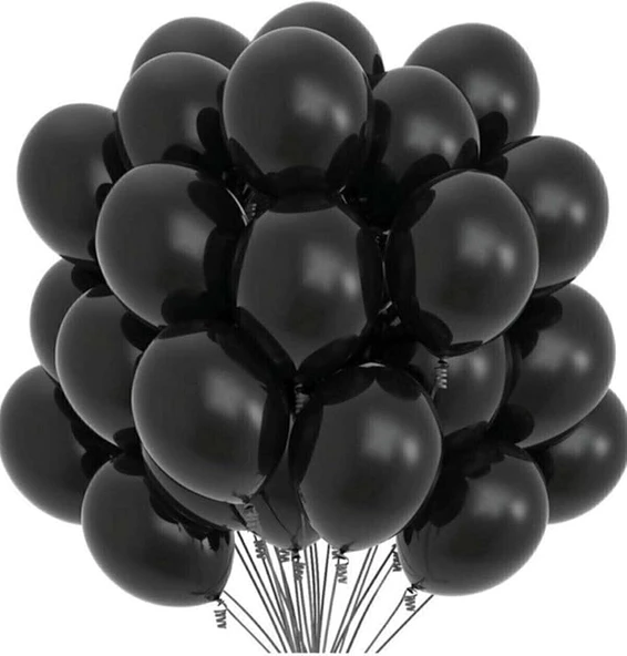 PASTEL BALON SİYAH 50 ADET