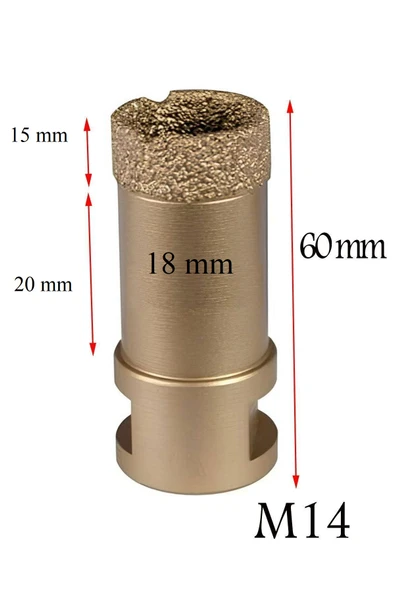 KALİTE Granit Mermer Seramik Fayans Delici Panç 18 mm M14 Girişli - 2
