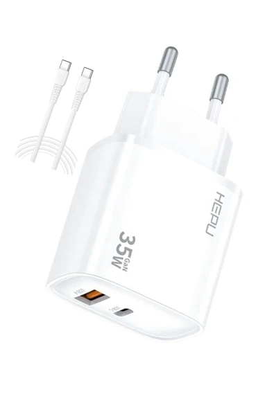 Hepu HP-C30 Yeni Nesil GAN 35W Type-C USB-C PD +USB QC Hızlı Şarj Adaptörü - 2