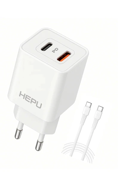 Hepu HP-C39 Yeni Nesil GAN 35W  Type-C USB-C PD + USB QC Hızlı Şarj Adaptörü