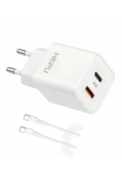 Hepu HP-C39 Yeni Nesil GAN 35W  Type-C USB-C PD + USB QC Hızlı Şarj Adaptörü - 2