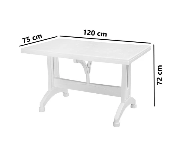 Omnipazar MT-GF212 Prima Ancora Plastik Dikdörtgen Bahçe Balkon Masa 75x120 cm - 4