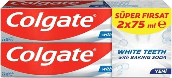 Colgate White Teeth Baking Soda Beyazlatıcı Florürlü Diş Macunu 75 ml 2 Adet