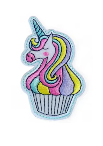 Aplike Ütü İle Yapışan Unicorn At Pembe Karışık Arma 5x3 cm