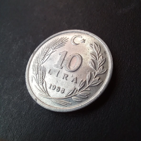Escoines Koleksiyon 399636817b9a504611 1988 Alüminyum 10lira Çil eski madeni para - Resim 2