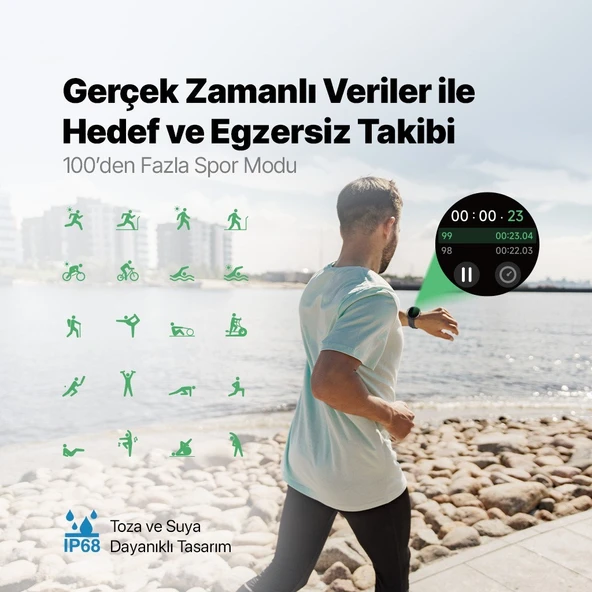 Ttec Tempus Pro 36MM Amoled Ekranlı Yuvarlak Alüminyum Kasa Akıllı Saat - Resim 6