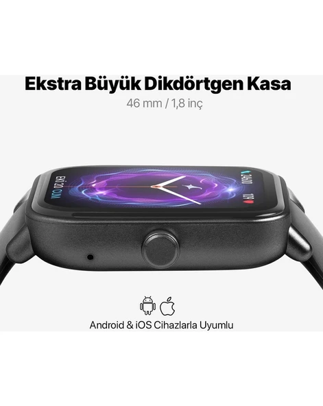 Ttec Tempus 46MM Tft Ekranlı Dikdörtgen Kasa Akıllı Saat - Resim 3