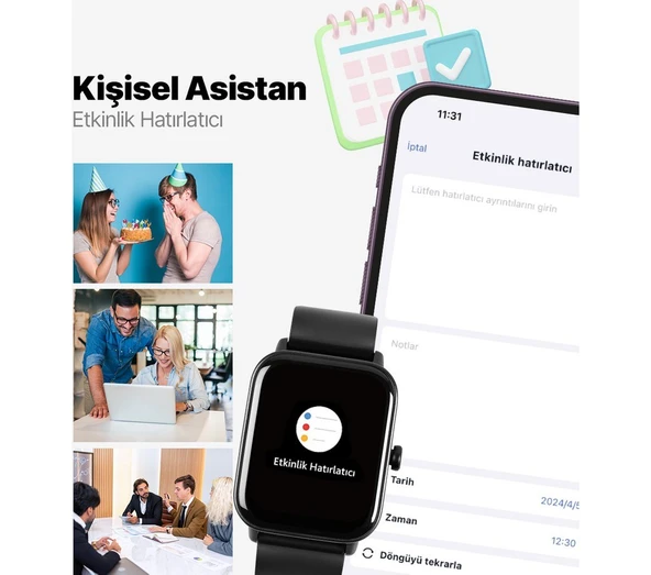 Ttec Tempus 46MM Tft Ekranlı Dikdörtgen Kasa Akıllı Saat - Resim 8