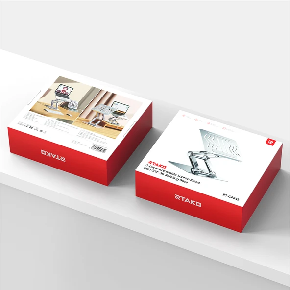 Rtako RS-CP84s 360 Derece Dönebilen 3 Kademeli Tablet Laptop Standı (Gri) - 4