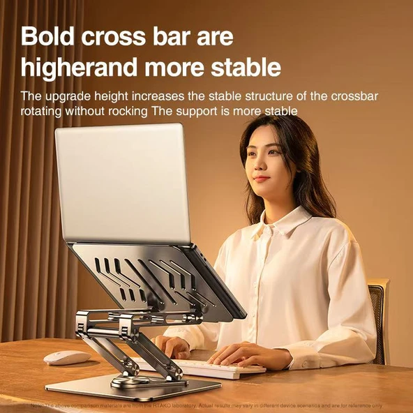 Rtako RS-CP84s 360 Derece Dönebilen 3 Kademeli Tablet Laptop Standı (Gri) - 2