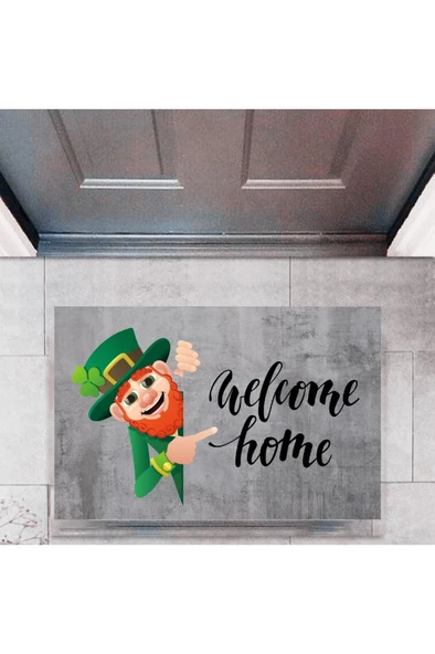 Kapı Önü Paspası Dekoratif Dijital Baskı Welcome Home P-2336