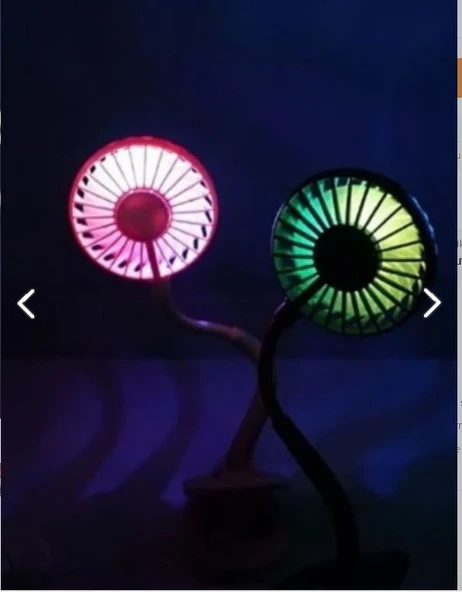 Portatif Işıklı Mini Klipsli Fan - 2