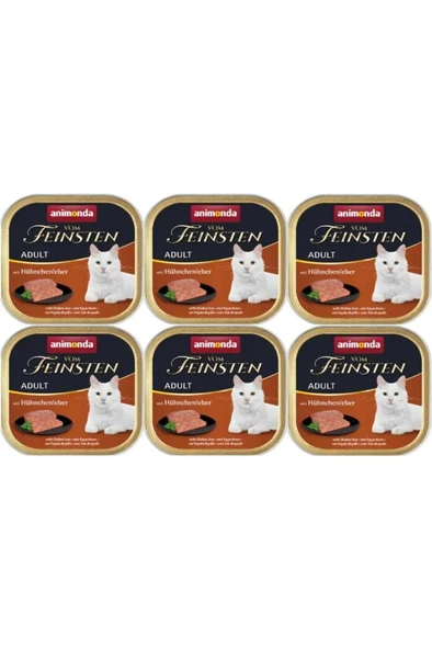 6 Adet  Animonda Kedi 100gr Tavuk Ciğerli  Skt:01/2027