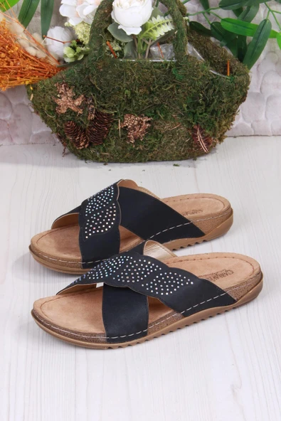 Fort 213625 Siyah Rahat Esnek Anatomik Kadın Terlik - Resim 3