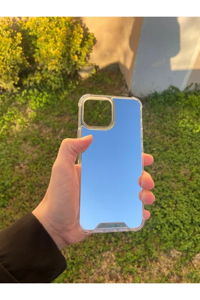İphone 15 Pro Max Uyumlu Aynalı Desenli Darbe Kamera Korumalı Silikon Telefon Kılıfı
