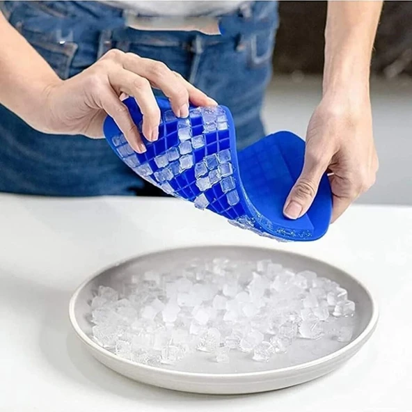 By Nevser® 160'lı Mini Küp Şekilli Silikon Buzluk, Sunum Buzluk - 3