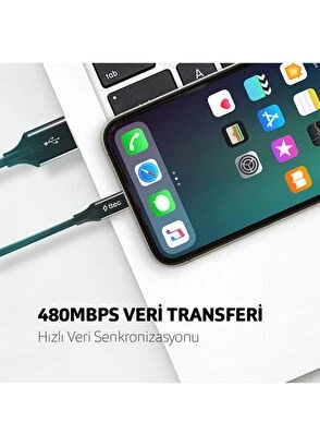 Ttec AlumiCable Siyah USB-A To Lightning Şarj Kablosu - 3