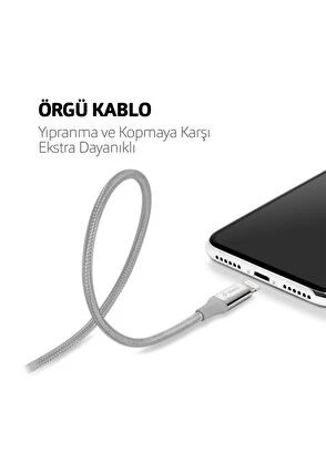 Ttec AlumiCable Siyah USB-A To Lightning Şarj Kablosu - Resim 4