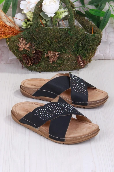 Fort 213625 Siyah Rahat Esnek Anatomik Kadın Terlik - Resim 2