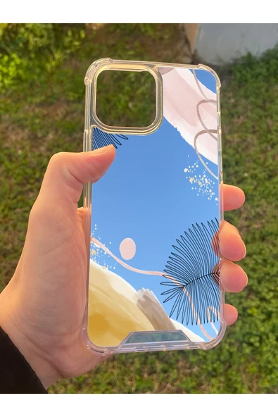 İphone 15 Pro Max Uyumlu Aynalı Karışık Desenli Darbe Kamera Korumalı Silikon Telefon Kılıfı