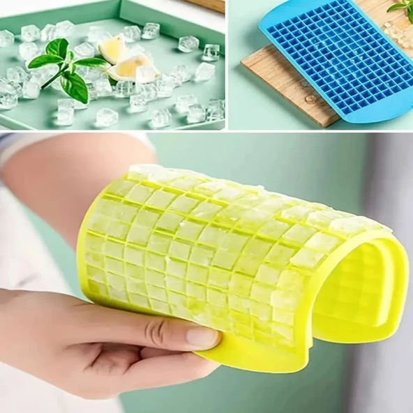 By Nevser® 160'lı Mini Küp Şekilli Silikon Buzluk, Sunum Buzluk - 5