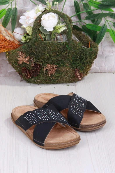 Fort 213625 Siyah Rahat Esnek Anatomik Kadın Terlik - Resim 4