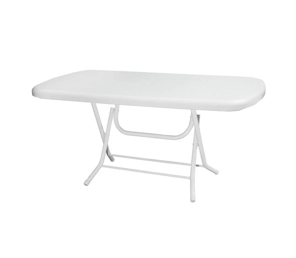Omnipazar MT-GFM230 Prima Grande Plastik Dikdörtgen Bahçe Balkon Masa 90x160 cm Beyaz