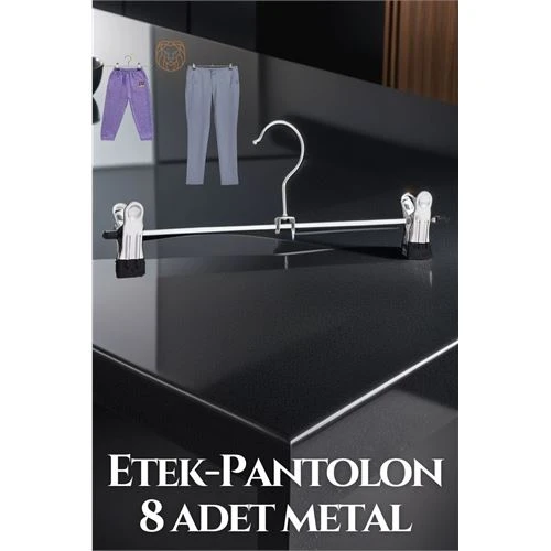 Modacar Metal Etek Pantolon Askısı - Mandallı Etek Askısı Pantolon Askısı 8 Adet