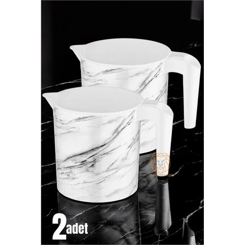 ModaCar 2 li Maşrapa Seti Beyaz Mermer Görünümlü ürün görseli 1