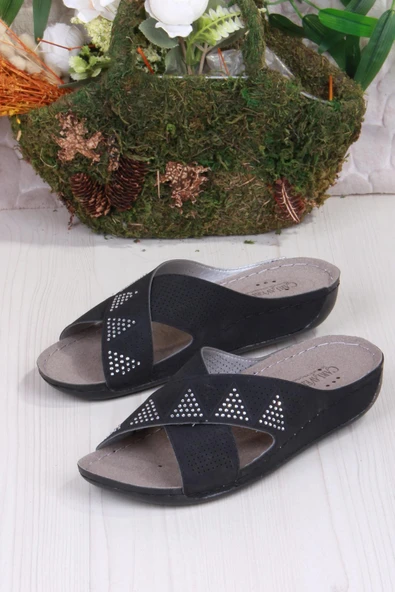 Fort 140525 Siyah Rahat Esnek Anatomik Kadın Terlik - Resim 4