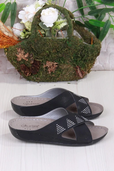 Fort 140525 Siyah Rahat Esnek Anatomik Kadın Terlik - Resim 2