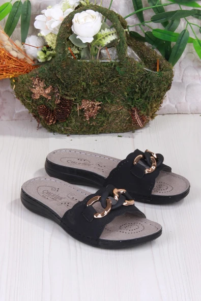 Fort 5229 Siyah Rahat Esnek Anatomik Kadın Terlik - Resim 3