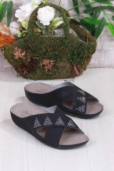 Fort 140525 Siyah Rahat Esnek Anatomik Kadın Terlik - Resim 3