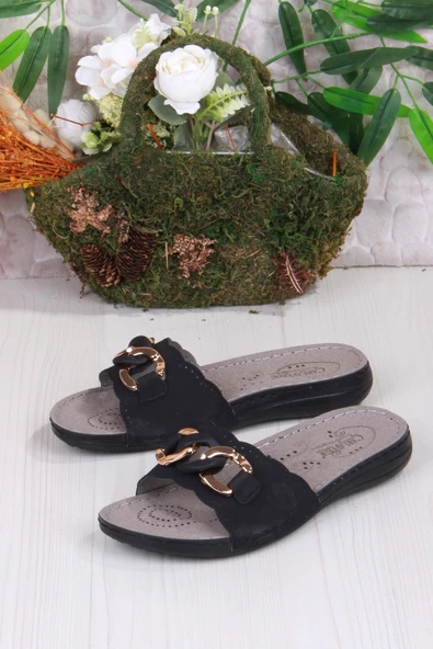 Fort 5229 Siyah Rahat Esnek Anatomik Kadın Terlik - Resim 4