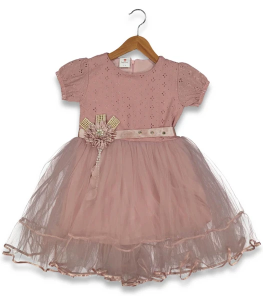 Kız Çocuk Brodeli Tül Elbise BGL-ST04441 - 2