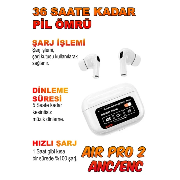 Ozmik Pro 2 Anc Dokunmatik Ekranlı Bluetooth Kulaklık Ios Android Tüm Telefonlara Uyumlu - 3