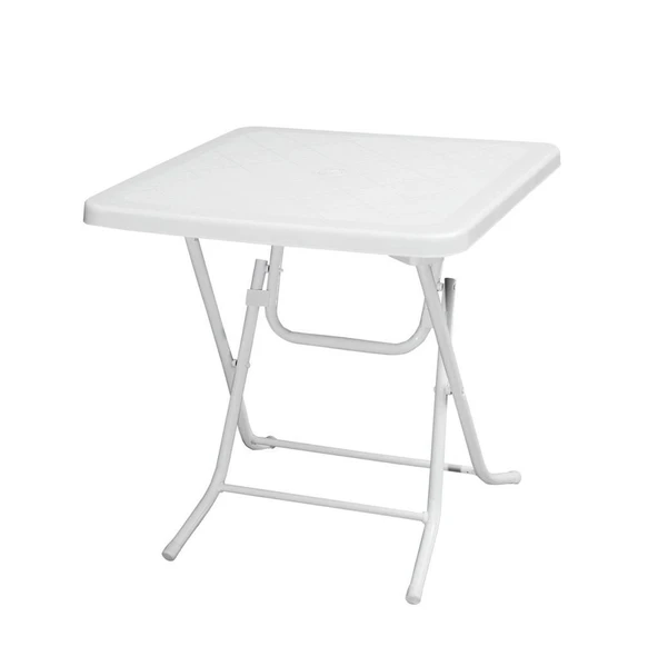 Omnipazar MT-GFM235 Prima Sorgente Plastik Kare Bahçe Balkon Masa 70x70 cm Beyaz