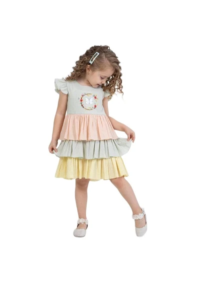 Kız Çocuk Fırfırlı Elbise BGL-ST04443 - Resim 2