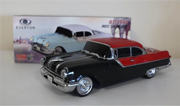 EVERTON RT-1954 Siyah Arabalı Bluetooth Fm-Usb-Tf-Aux Şarjlı Nostaljik Radyo - 4