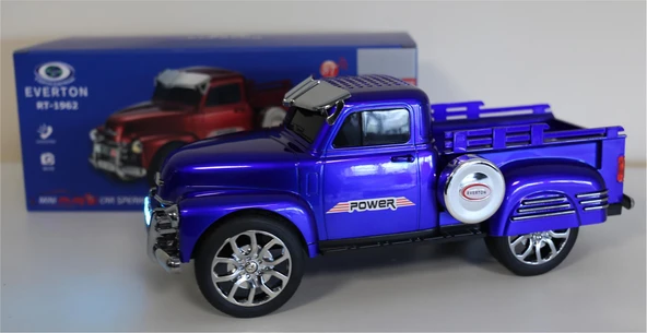 EVERTON RT-1962 Mavi (Blue) Arabalı Bluetooth Fm-Usb-Tf-Aux Şarjlı Nostaljik Radyo