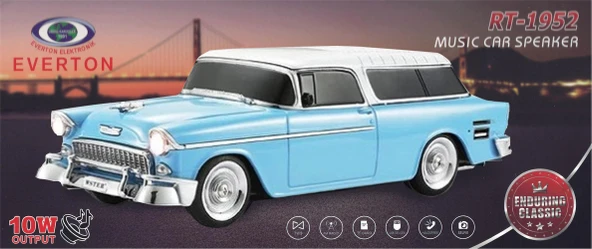 EVERTON RT-1941 Lacivert Arabalı Bluetooth Fm-Usb-Tf-Aux Şarjlı Nostaljik Radyo - 4