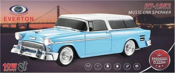 EVERTON RT-1941 Lacivert Arabalı  Bluetooth Fm-Usb-Tf-Aux Şarjlı Nostaljik Radyo - 3