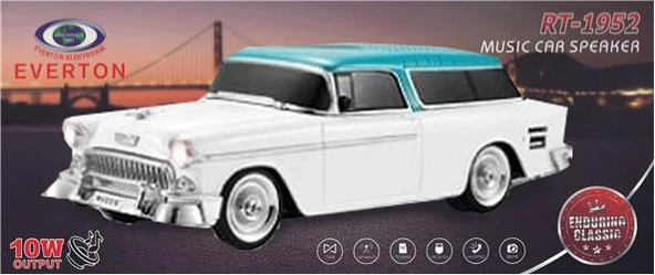 EVERTON RT-1950 Beyaz Arabalı  Bluetooth Fm-Usb-Tf-Aux Şarjlı Nostaljik Radyo - 3