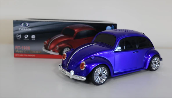 EVERTON RT-1939 Lacivert Arabalı Bluetooth Fm-Usb-Tf-Aux Şarjlı Nostaljik Radyo - 4